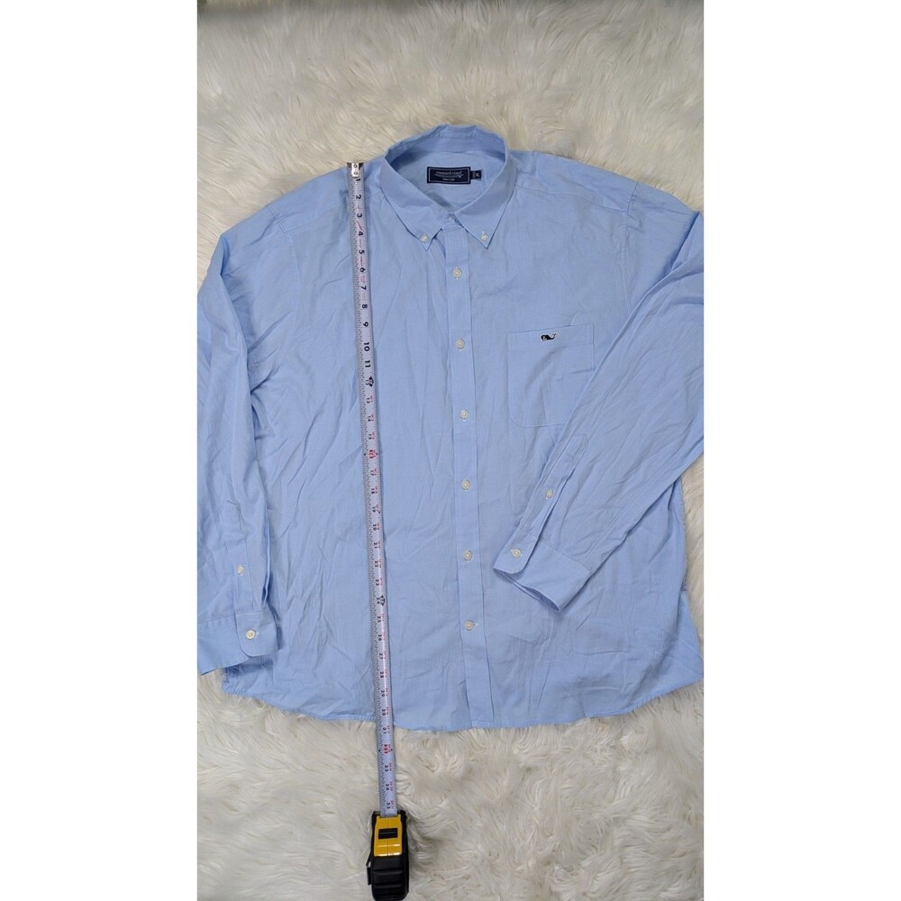 Vineyard Vines Mens XL Blue Long Sleeve Button Down Shirt Pocket Cotton Preppy - Picture 3 of 14